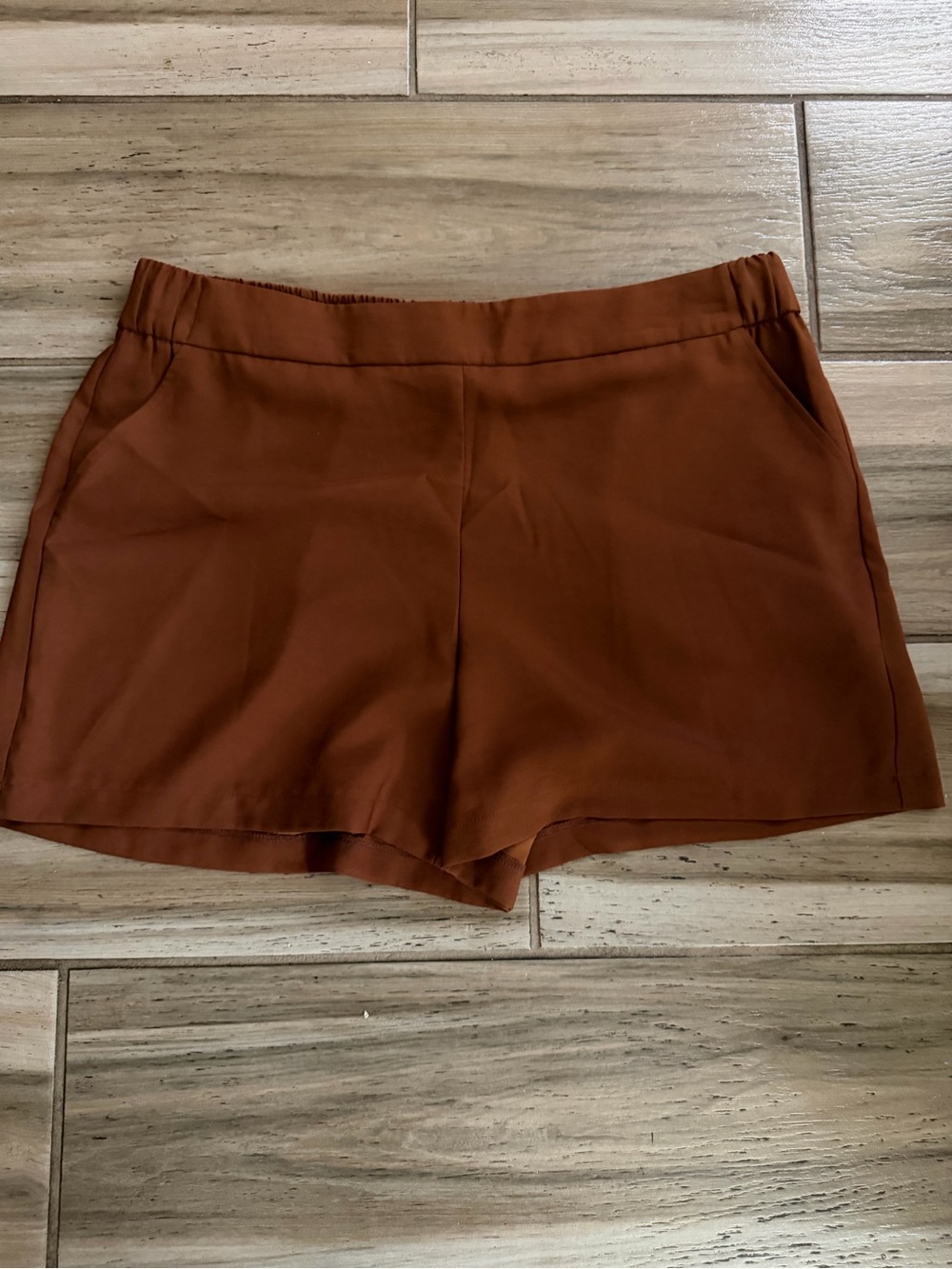 Nine West Women’s  High-Rise Rust Brown Pull-On Shorts